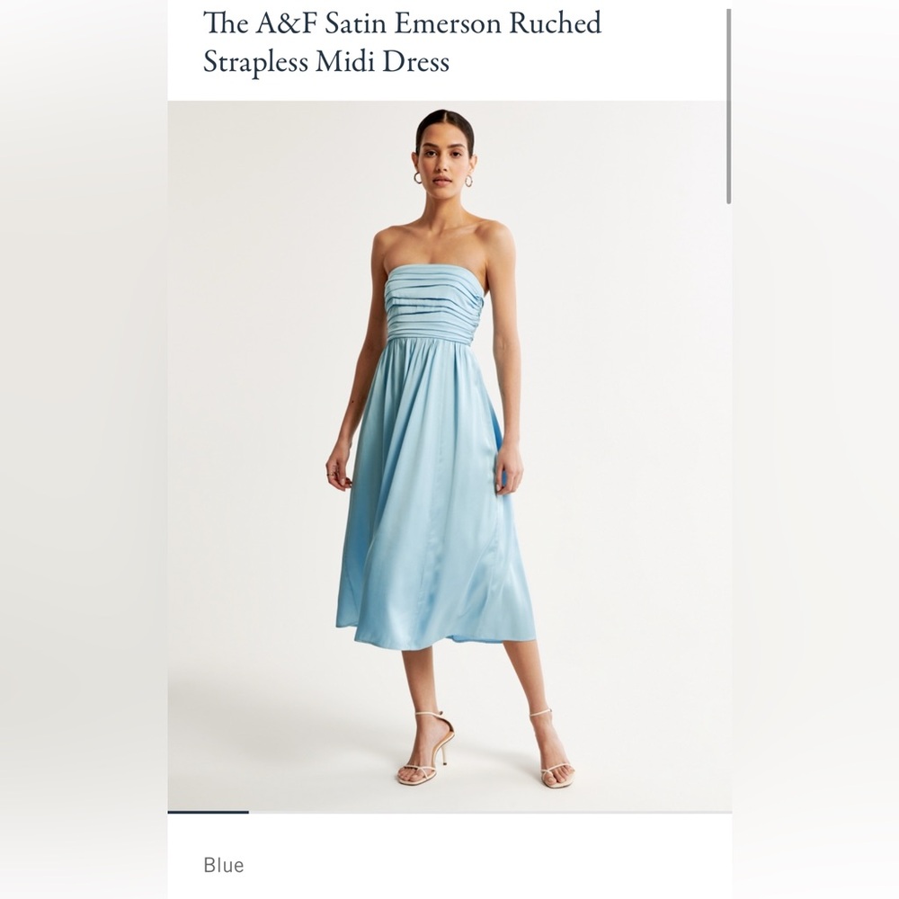 Elegant Blue Strapless Dress